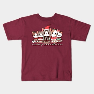 Purrfectly Meowy Christmas Kids T-Shirt